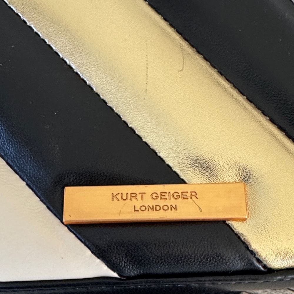 Kurt Geiger Mini Soho Leather Metallic Striped Crossbody - Picture 15 of 16